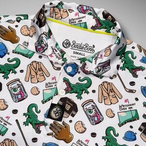 Birdie Boss Polo Mens Small‎ White  Happy Gilmore Waterfront Open Short Sleeve